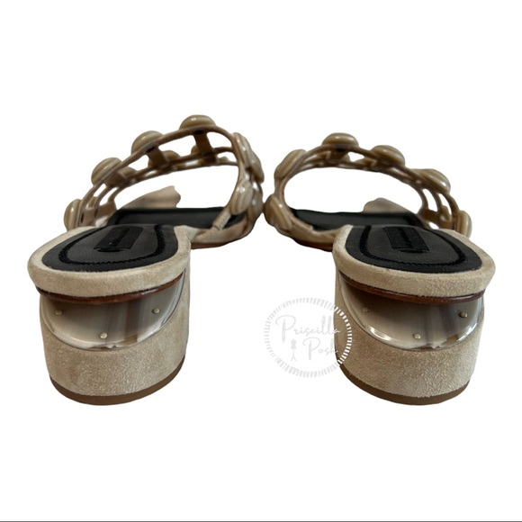 Alexander Wang Lou Caged Slides Studded Sandals - Picture 7 of 11